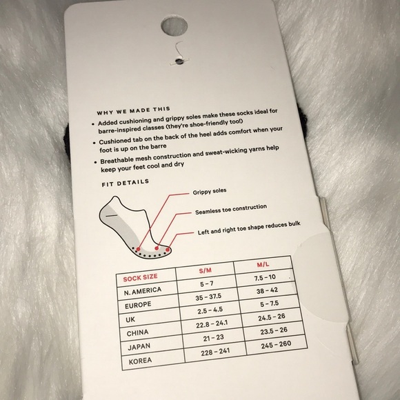 Lululemon tuck and point studio sock black S/M NWT - Picture 5 of 5